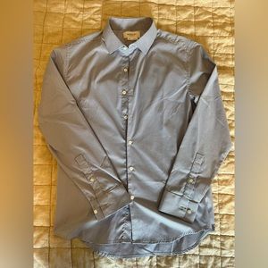 Ministry of Supply Men's Aero Dress Shirt - Blue on Blue Grid size L-Slim